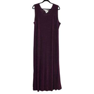 Coldwater Creek Sleeveless Slinky Maxi Dress Women 2X Plus Size Acetate Stretch